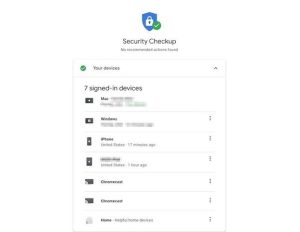 نمایش دستگاه های متصل به حساب جیمیل